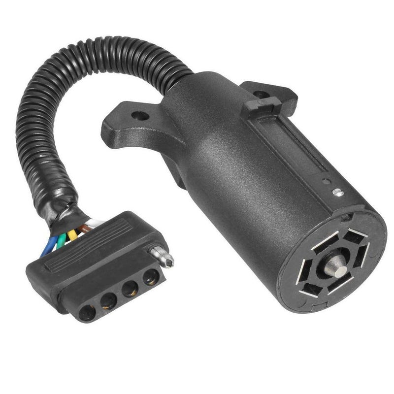 NEW SUN NEWSUN 7 to 5 Pin Trailer Plug Adapter  7 Way Round Plug Blade Connetor to 5 Way Flat Adapter  Wiring Harness Connector Plug  Versatile & Extendable Connection for Your Trailer  RV  Lighting - Image 1
